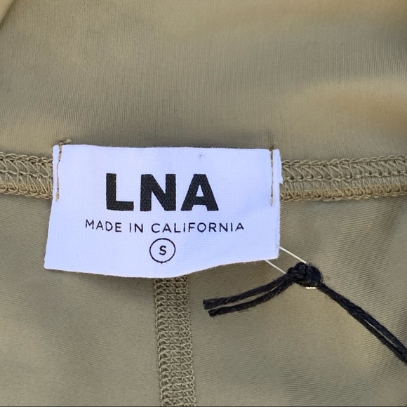 LNA Olive Green Bike Short Side Gold Tone Zippers At Bottom Hem Size Small - Picture 5 of 7